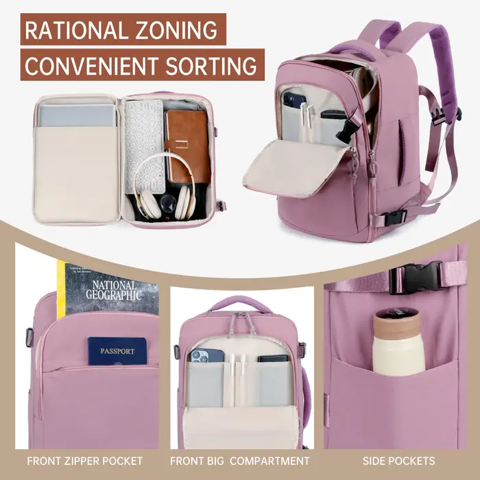 Sac à dos femme travail déplacements voyage ordinateur multifonctionnel 16 pouces hydrofuge grande capacité sac d'école