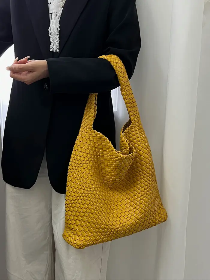 Sac tissé sacs à main et sacs à main sac en cuir PU tissé pour femmes sac fourre-tout tissé sac à ba