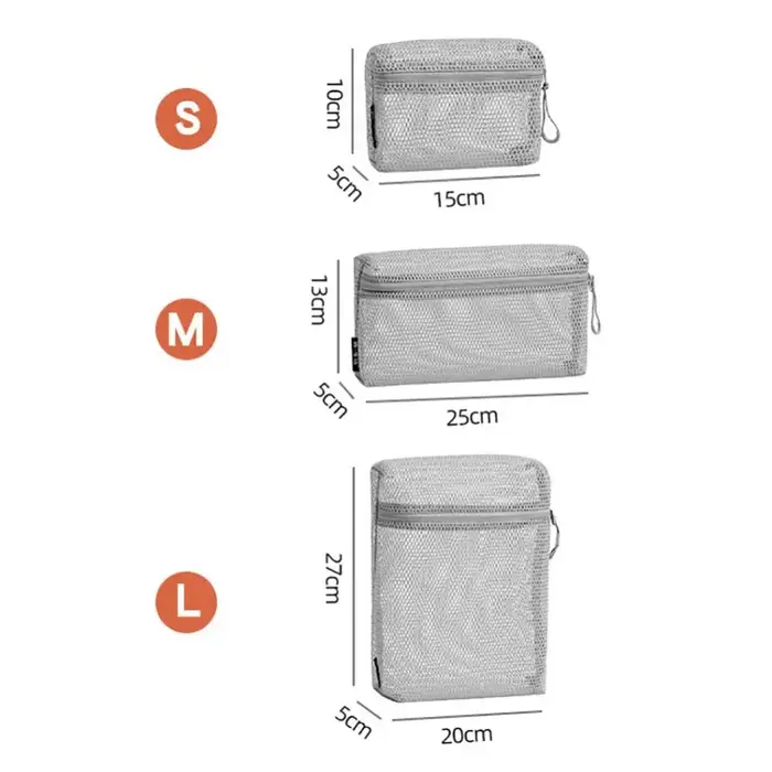 Pochette de rangement en Nylon décontractée, à main avec fermeture éclair, sac à cosmétiques, pochette de voyage en maille polyvalente
