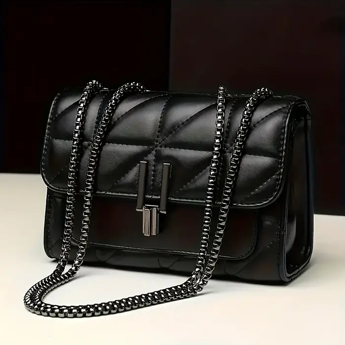 Mini sac à bandoulière en Tartan noir élégant