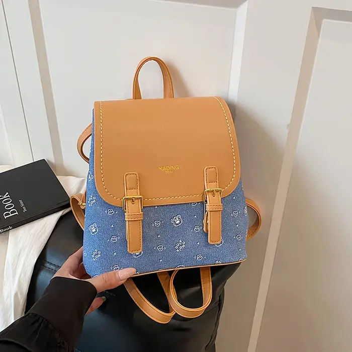 Sac à dos Pu bicolore pour femme
