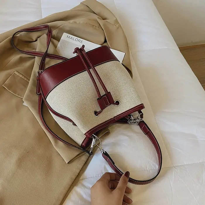 Sac seau tendance pour femme – Nouvelle collection en toile avec cordon de serrage