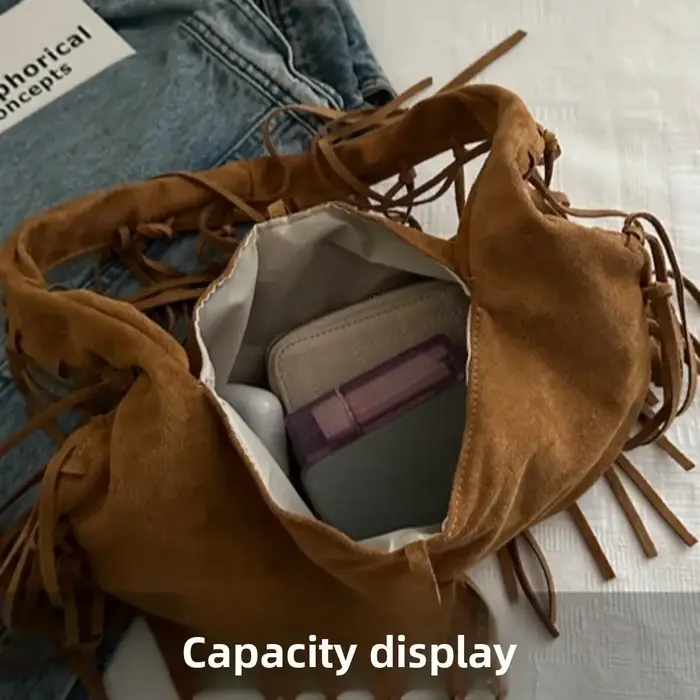 Sac à bandoulière à pompon de Style occidental