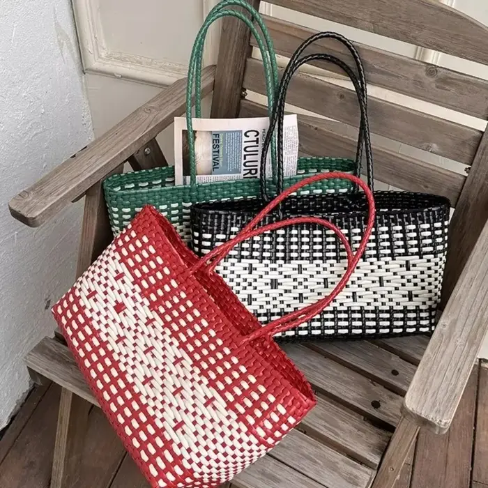 Sac de courses vintage en forme de panier à légumes