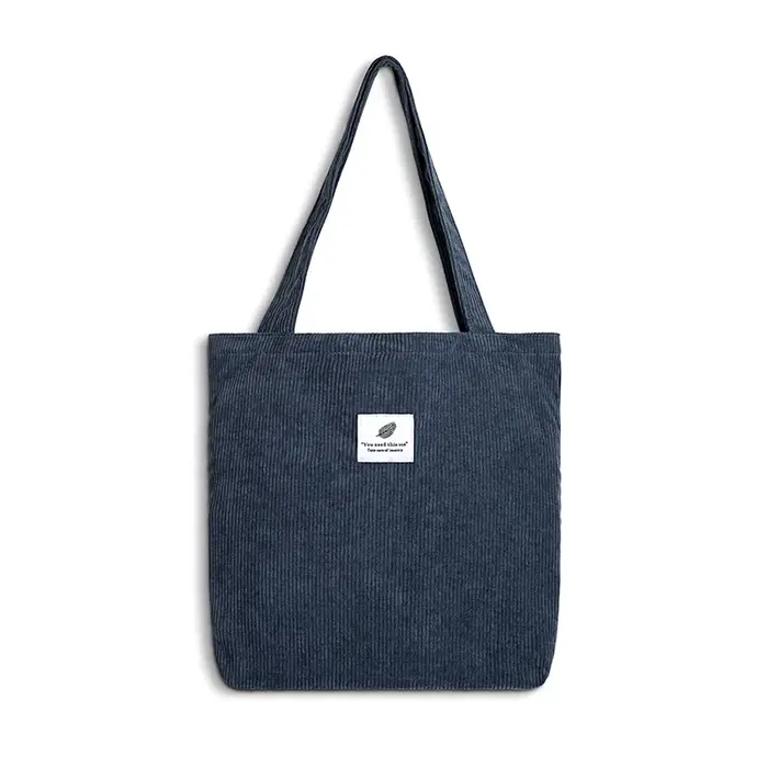 Sac à provisions en velours côtelé pour femme