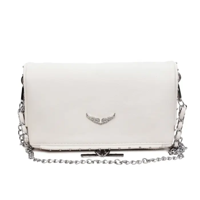 Nouveau Sac Enveloppe Aile Incrusté de Diamants Style Français 2026 - Sac ZV Tendance et Polyvalent - Sac Bandoulière Rétro Classique