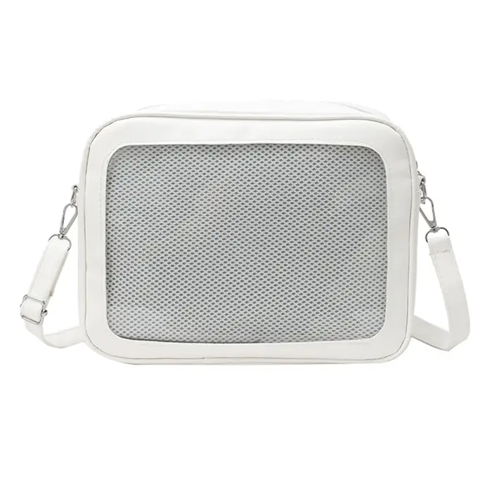 Sac bandoulière transparent carré pour femme avec affichage de badges