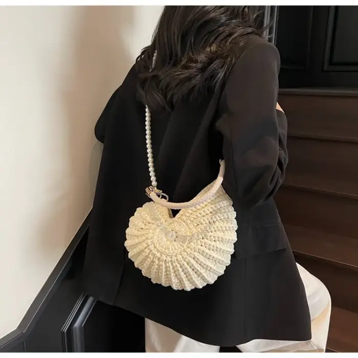 Sacs à bandoulière en Crochet en forme de conque créative pour femmes