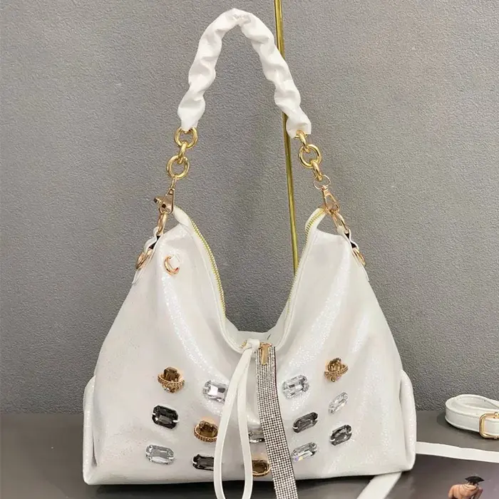 Sac à motif perlé et scintillant tendance - Nouveau style de sac à bandoulière grande capacité pour femme - Sac