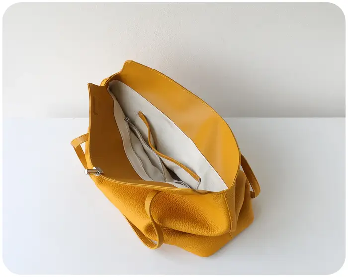 Sac fourre-tout en cuir véritable Spring - Sac à bandoulière en cuir de vachette grande capacité, plusieurs couleurs