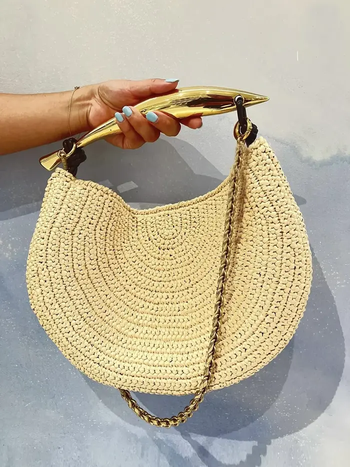 Sacs tissés en paille de plage classiques pour femmes