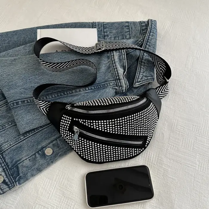 Sacs à bandoulière cloutés en strass pour dames