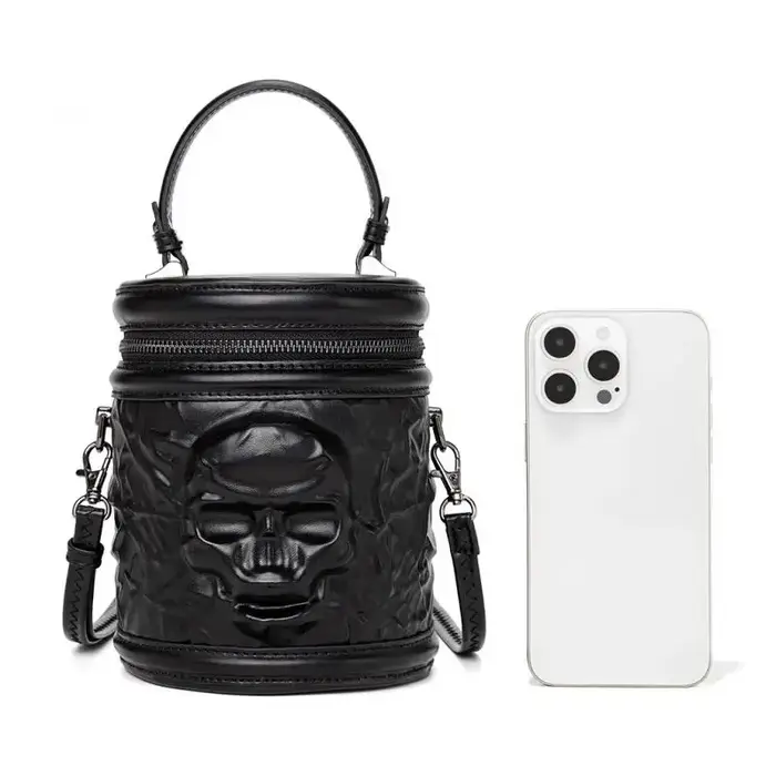 Sac à bandoulière squelette gothique Punk Vintage en cuir PU