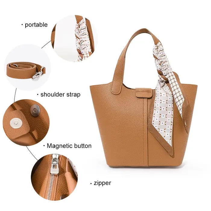 Aidrani nouveau sac seau de couleur unie en peau de vache souple sac à main de luxe pour femmes