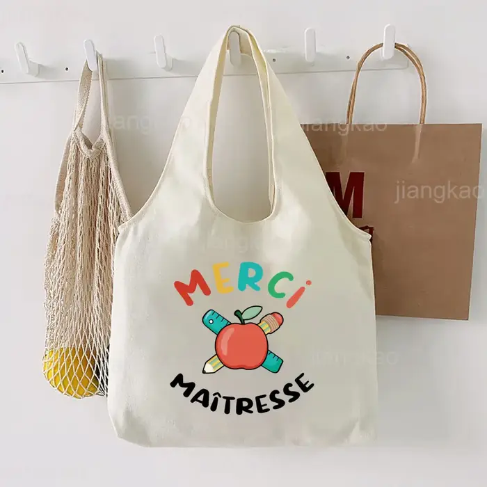Marci Maitresse Sac fourre-tout imprimé Littérature Sac à bandoulière Illustration Fille Livre Sac V
