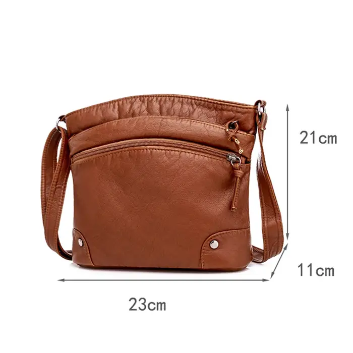 Sac à bandoulière en cuir PU souple pour femmes