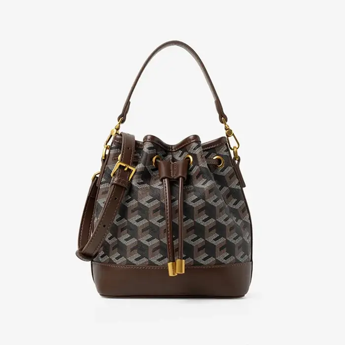Nouveau style 2026 Sac seau pour femme, motif à carreaux tendance, sac à main, sac à bandoulière, sa