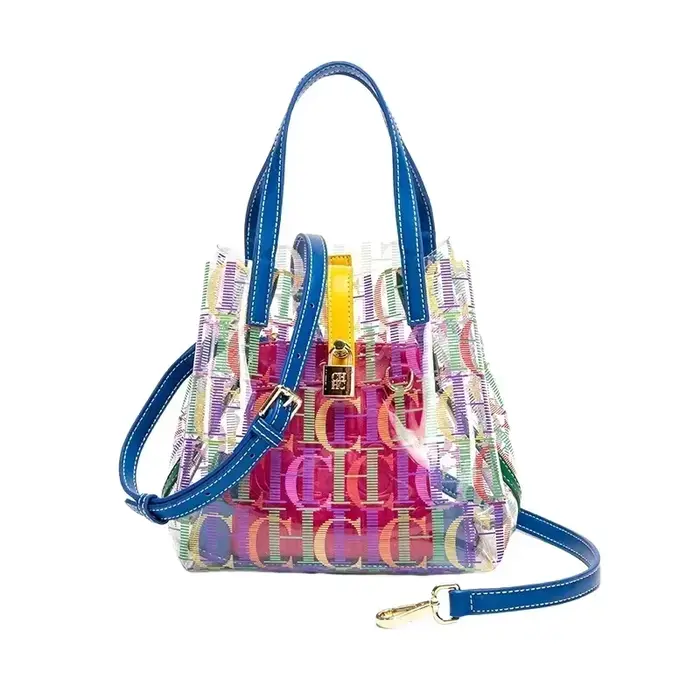 Sac fourre-tout CH Jelly en PVC transparent pour femme avec pochette intérieure, bandoulière réglabl