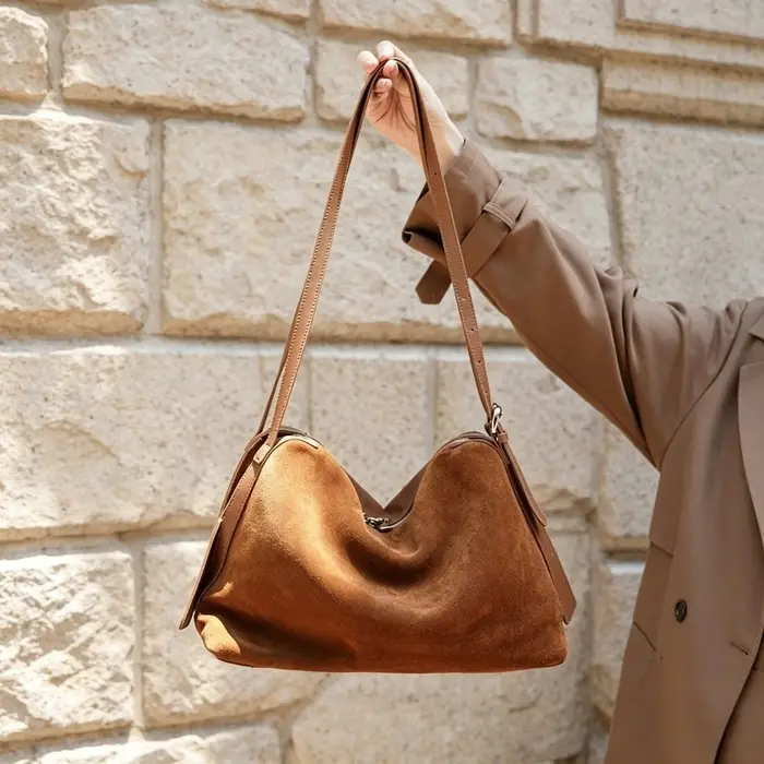 Sac fourre-tout vintage en cuir véritable grande capacité pour femme