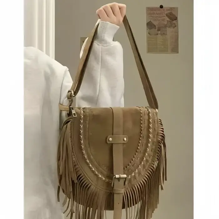 Sac à bandoulière en faux daim