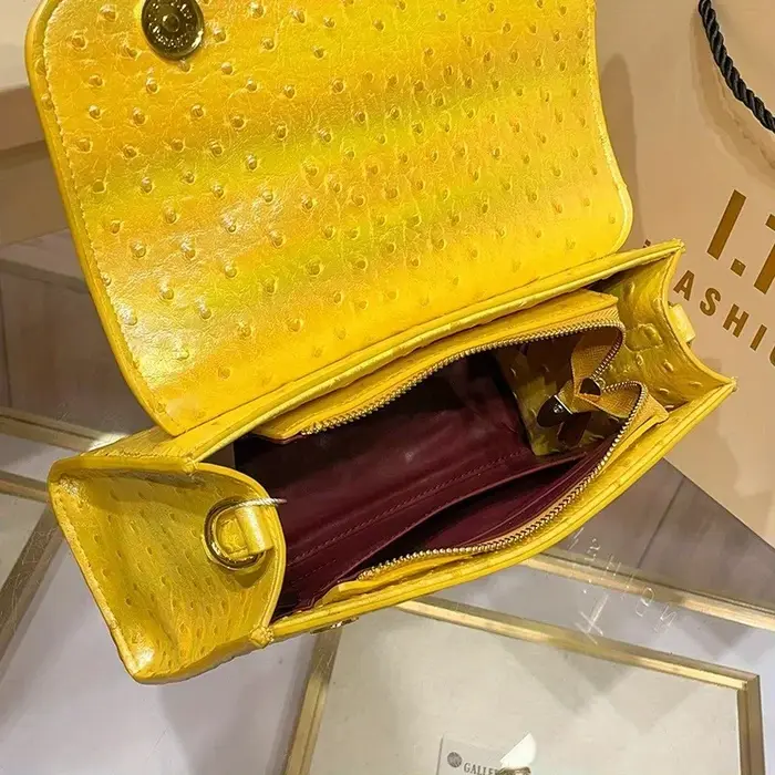 Nouveau sac à main sous les bras à motif d'autruche pour dames, sac à bandoulière léger de luxe incr