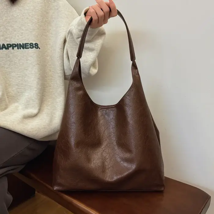 Nouveau sac fourre-tout 100 main connaissement épaule sac pour femme rétro simple grand sac fourre-t