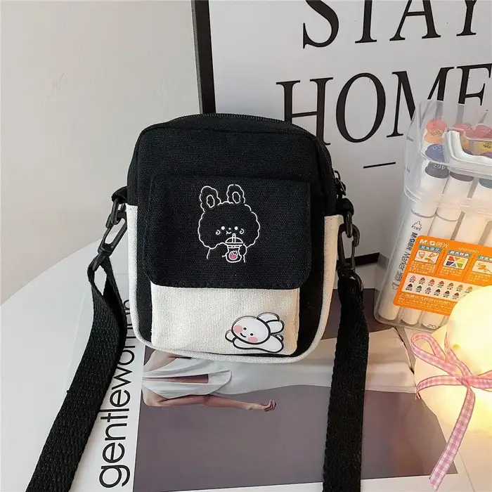 Mode toile messager sacs à main mignon