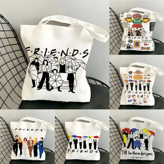 F-Friends TV Show Storage Bags Sac fourre-tout en toile pour femme