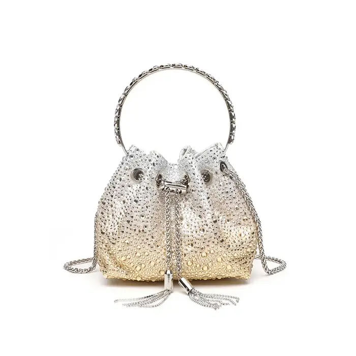 Sac seau en cristal brillant diamant pour femmes
