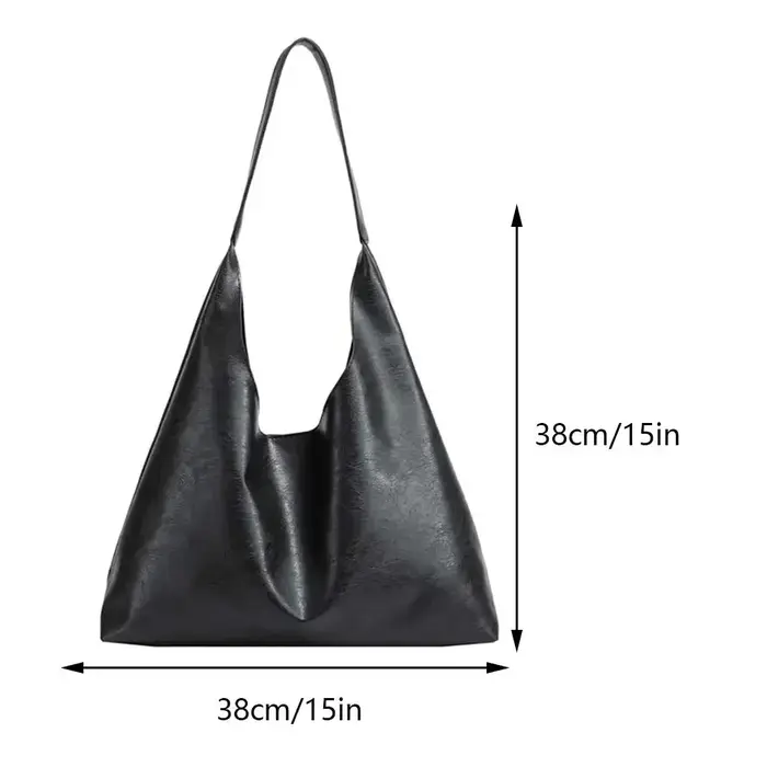 Sac à main marron en cuir souple pour femme, sac à main de grande capacité, fourre-tout décontracté 