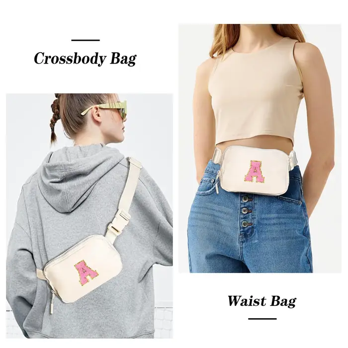 Sac banane initialisé, sac bandoulière pour filles