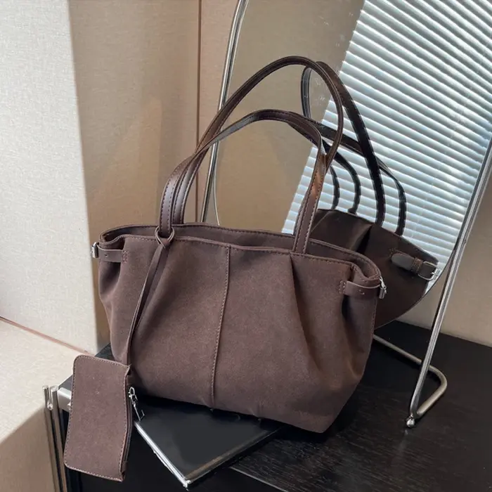 Sacs à bandoulière en daim pour femmes, grands fourre-tout légers sous les bras, sac à main de shopp