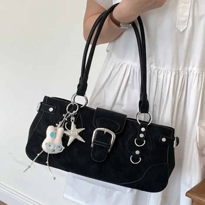 Sac à main Hobo, sac à bandoulière pour femme style motard