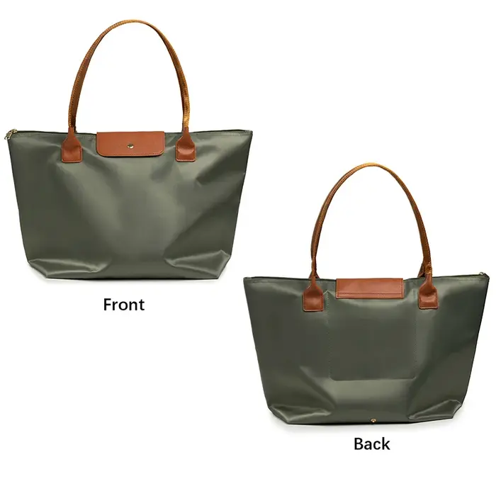 Sac fourre-tout Oxford avec accents en cuir