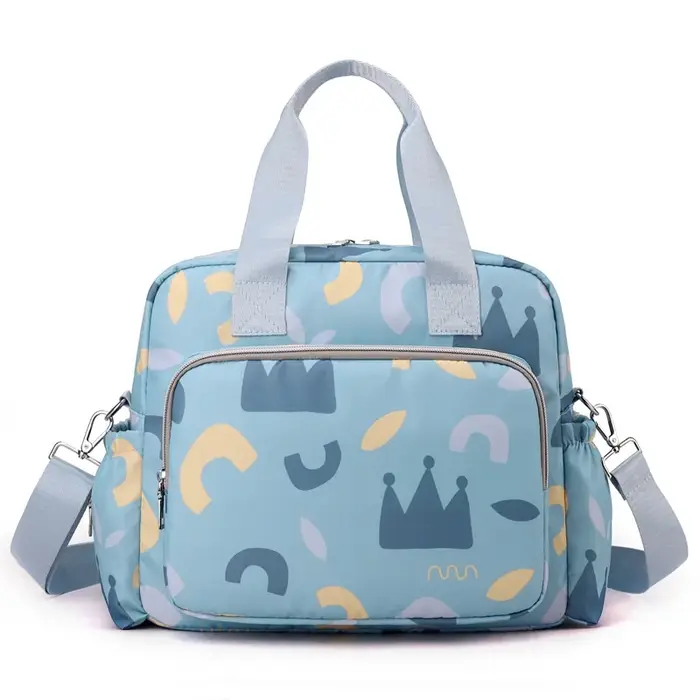 Sac à dos de voyage pour bébé - Grande capacité, portable, avec bandoulière et motif imprimé, idéal pour les sorties.