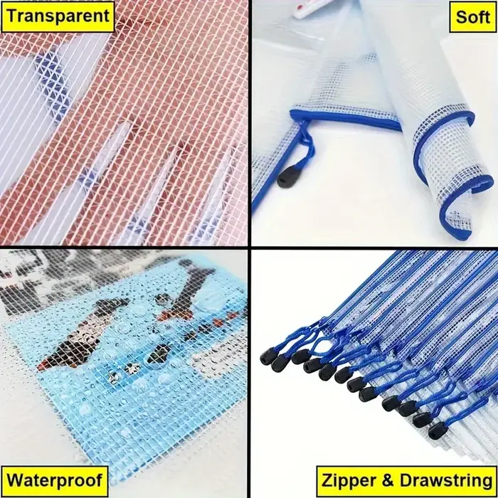 Sac de rangement à fermeture éclair en PVC imperméable