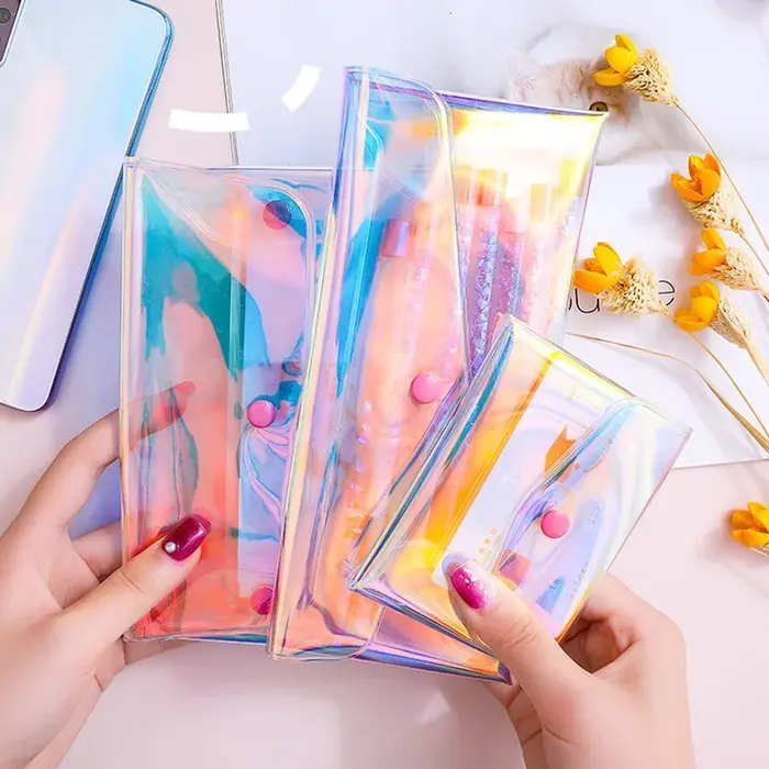 Sac cosmétique transparent au laser pour femmes