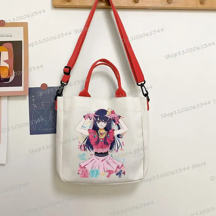 Oshi No Ko Sacs fourre-tout carrés pour femmes Sac à bandoulière Manga japonais Sac