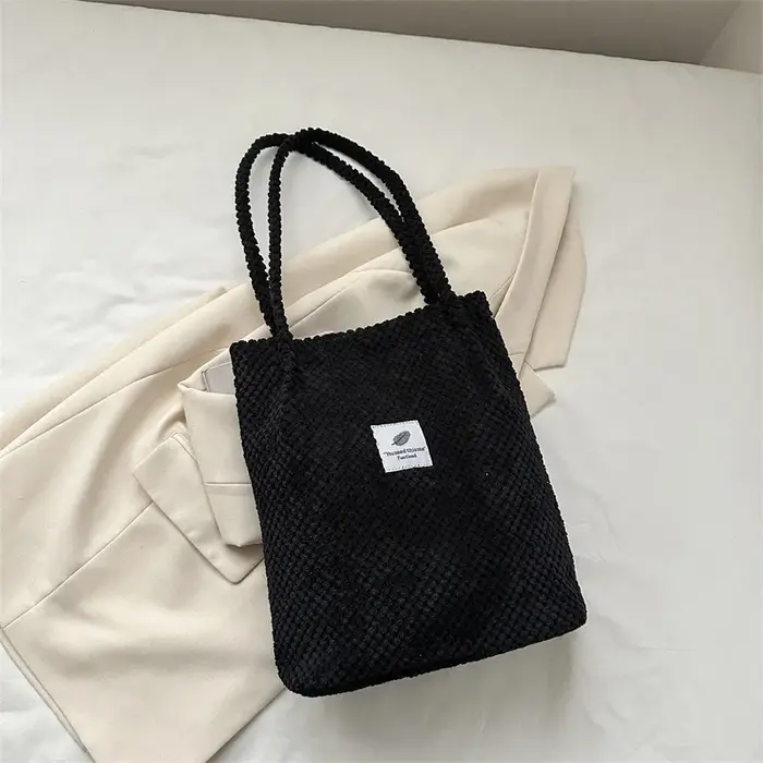 Sacs à bandoulière pour femmes, nouveaux sacs seau en toile, sacs décontractés en velours côtelé, sa