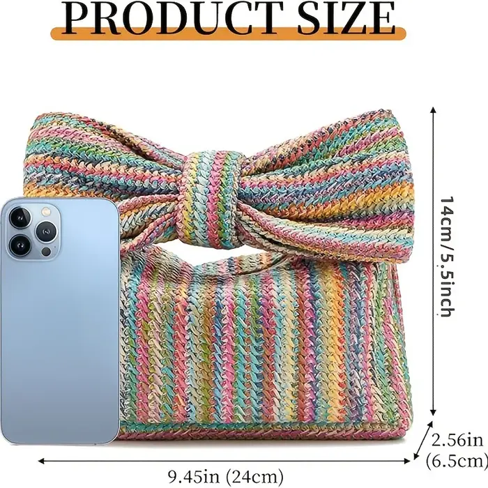 Sac de plage bohème en paille tressée pour femme