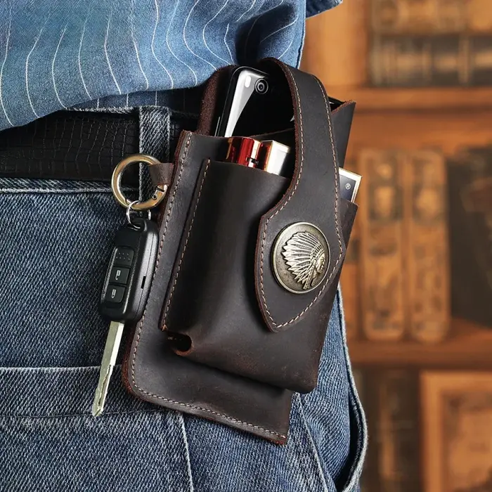 Sac de téléphone portable en cuir - Sac vintage