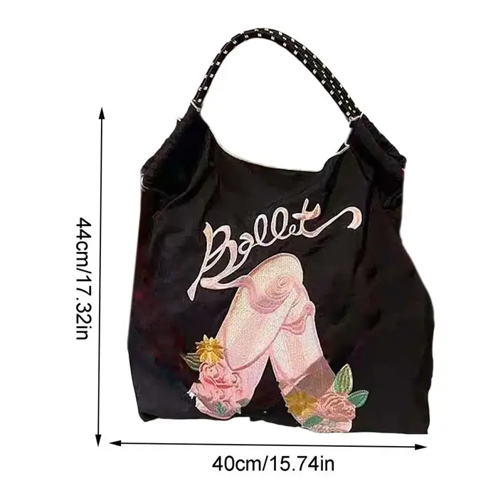 Sac à bandoulière brodé pour femmes, sac à main décontracté, fourre-tout, sac de Shopping réutilisab