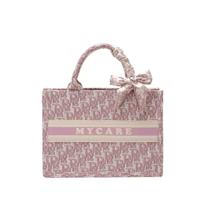 Sac fourre-tout élégant brodé pour femme 2025 – Nouveau sac à main rétro en toile avec lettres artistiques