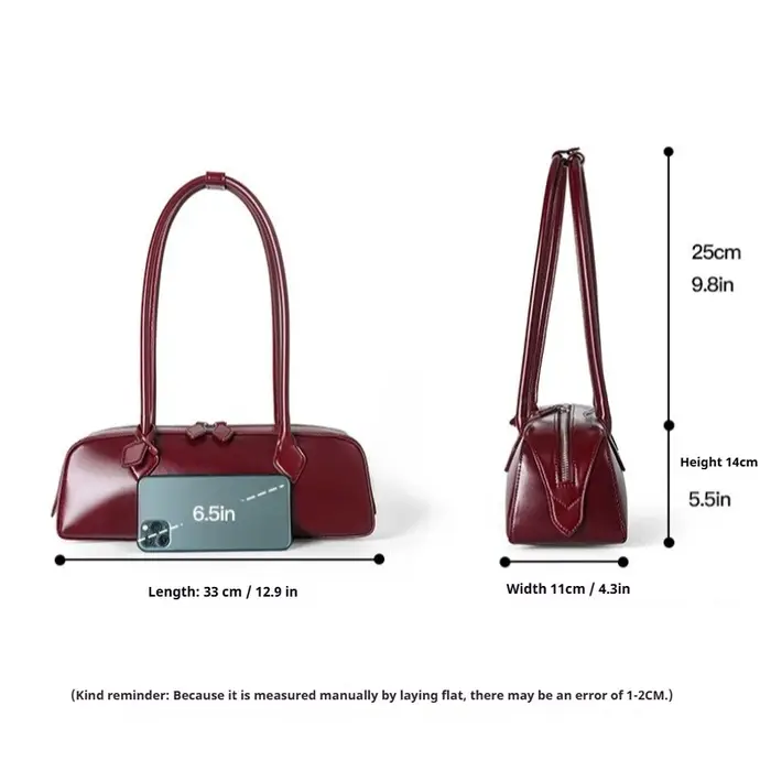 Sac à bandoulière pour femme en cuir véritable grande capacité, style minimaliste coréen, rouge, pour mariage