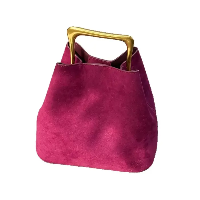 Véritable daim cuir femmes épaule bandoulière seau sac de luxe concepteur Ladeis petit sac à main pour femme peau de