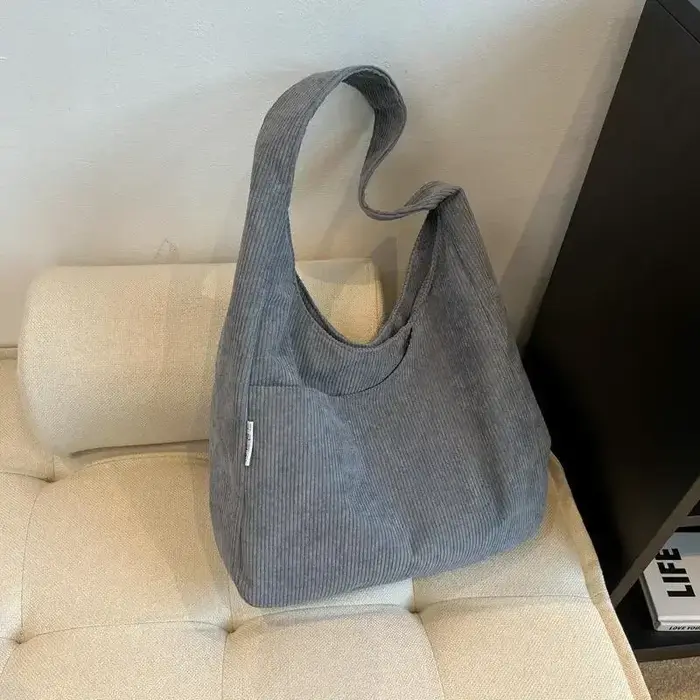 Toile épaule femmes sac fourre-tout velours côtelé Simple décontracté grande capacité sacs à main de créateur