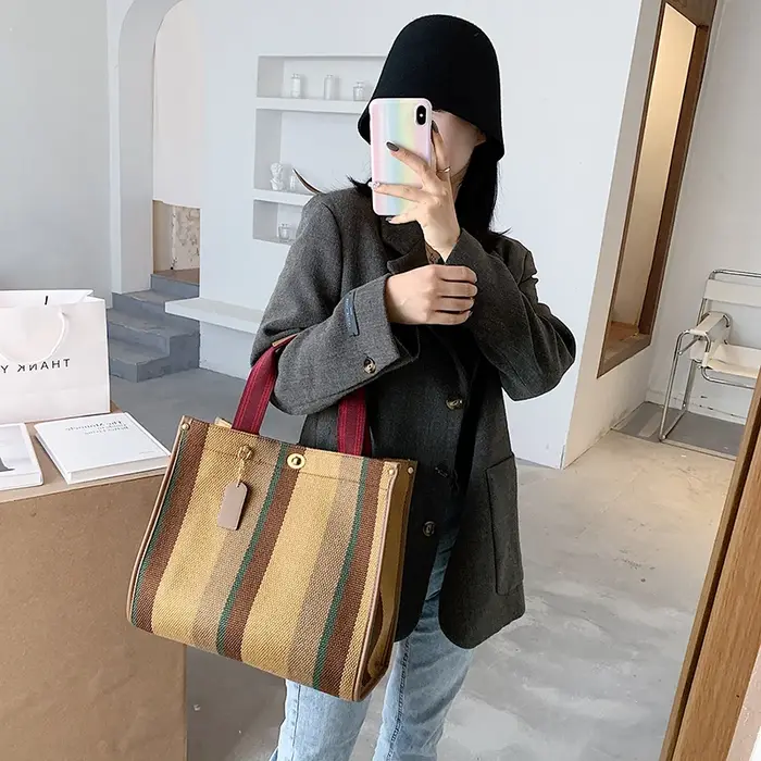 Toile femmes toile sacs à main sacs à bandoulière grande capacité dames sacs à bandoulière pour femmes mode femme fourre-tout sac de messager nouveau