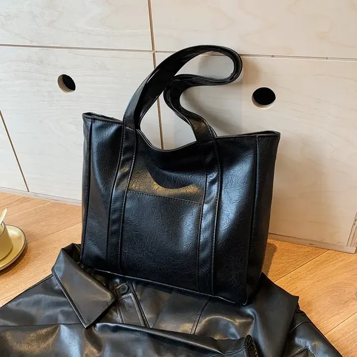 Sacs fourre-tout simples de grande capacité pour femmes, sac à main sous les bras rétro en cuir PU p
