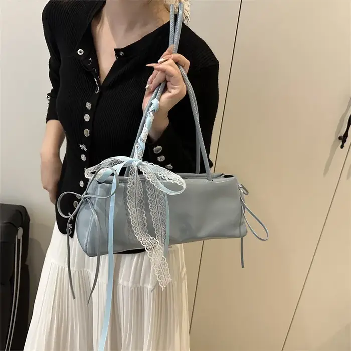 Sac carré français élégant avec nœud coréen