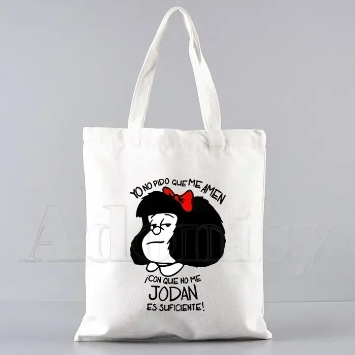 Mafalda – sac de shopping en toile pour femmes des années 90
